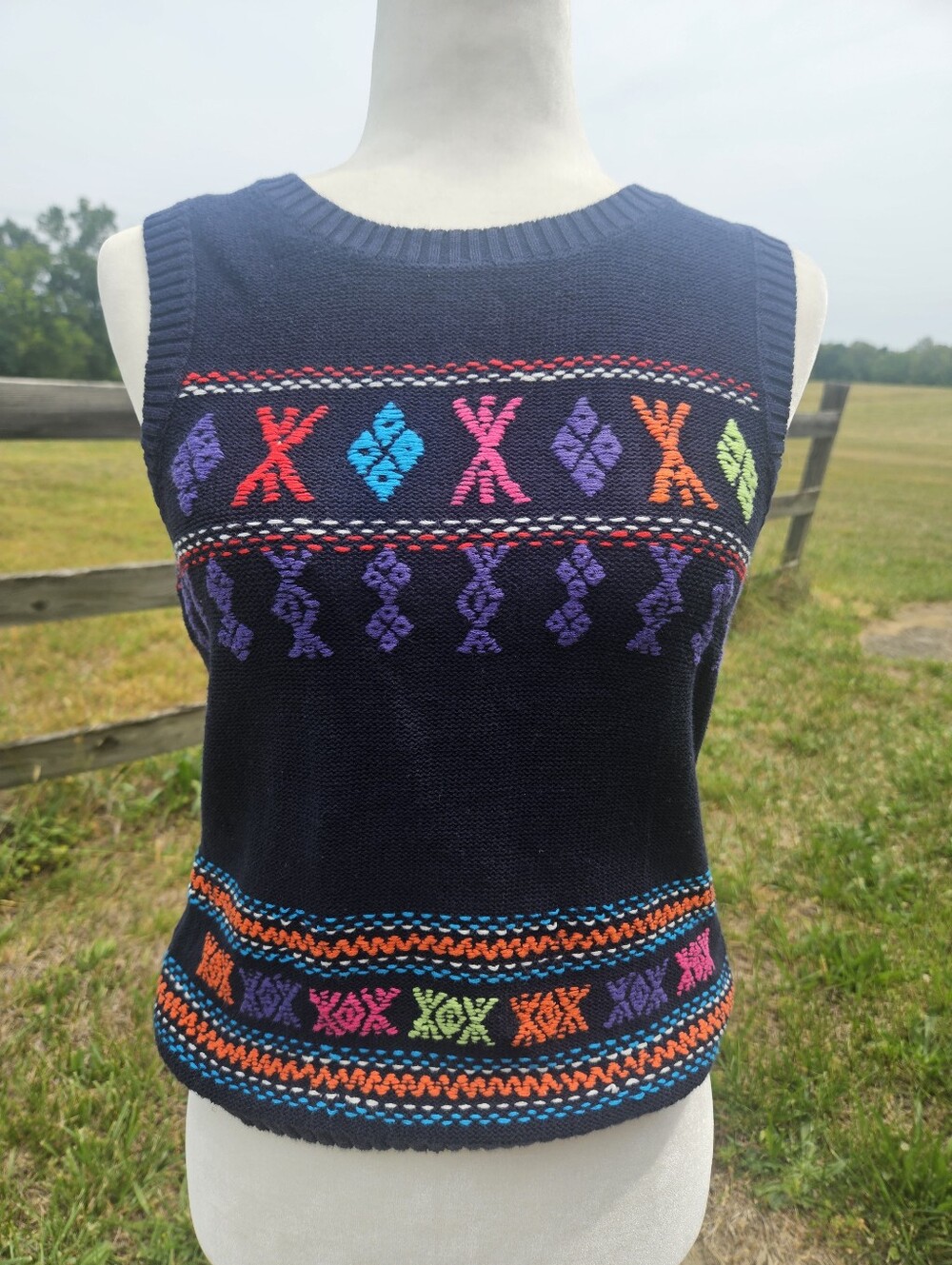 Vintage Tommy Hilfiger Knit Geometric Sweater Vest